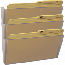 Storex® Unbreakable Wall Pocket Legal Clear 3/pkg