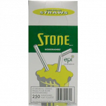 Stone™ Biodegradable Milkshake Straws 8" 250/box
