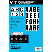 Headline® EZ Block™ Adhesive Letters/Numbers 1" Black on White