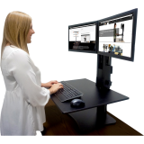 Victor® High Rise™ Sit-Stand Desk Converter Dual Monitor Black