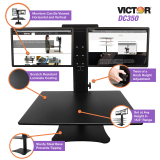 Victor® High Rise™ Sit-Stand Desk Converter Dual Monitor Black