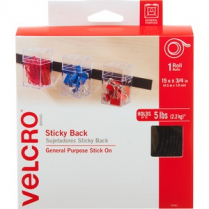 Velcro® Sticky Back™ Tape 3/4" x 15' Black