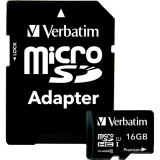 Verbatim® microSDHC Card with Adaptor Class 10 16GB