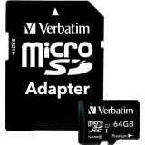 Verbatim® microSDXC Cards with Adaptor 64GB