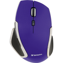 Verbatim® Wireless Notebook 6-Button Deluxe Blue LED Mouse Purple