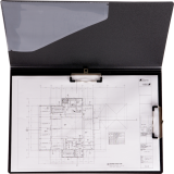 VLB Duraply® Stay Clean Folding Clipboard 11" x 17" Black