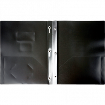 Winnable Twin Pocket Portfolio with Tangs Letter Black 3/pkg