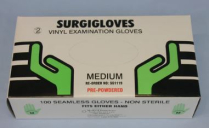 GLOVE VINYL NS SURGIGLOVE PWD MED (GES1119) BX/100