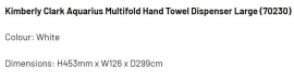 MULTIFOLD TOWEL DISP (70230) SUIT 1890-13207 EA