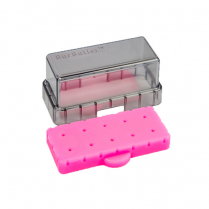 Bur Butler Pink Bur Block with Lid  (Holds 10)