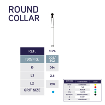 1024 Round Collar Diamond Bur 802/014 10pk