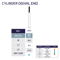 2214 Cylinder Ogival End Diamond Bur 877/010 10pk