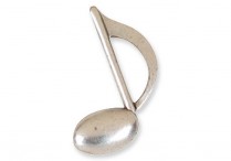 SILVER MUSIC NOTE LAPEL PIN