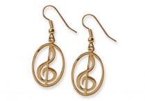 MUSIC EARRINGS - GOLD CLEF                               