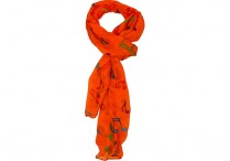 ORANGE SCARF with Colorful Music Notes
