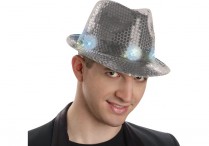 LIGHT-UP SEQUINED FEDORA Silver