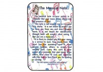 MUSICAL NOTE CARD with metal note