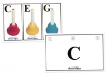 COLOR CODED HANDBELL CARDS 7 Chord Set