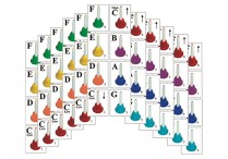 COLOR CODED HANDBELL CARDS 96 Melody Cards Set