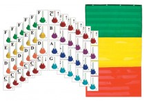 COLOR CODED HANDBELL CARDS (96 Melody Cards) & POCKET CHART