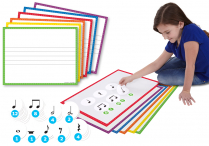 Music-Go-Rounds RHYTHMS - SIMPLE TIME & WIPE-OFF SINGLE STAFF CHARTS