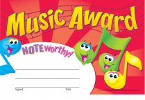 MUSIC AWARD NOTEWORTHY! CERTIFICATES