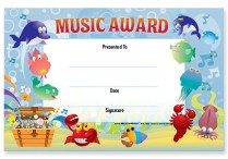 MUSIC AWARD Treasure Chest Certificate