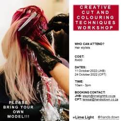 Creative Cut & Colouring techniques hair training 24 Oct CPT