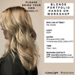 Blonde Portfolio  hair training 29 Aug JHB