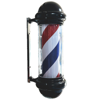 Barber Pole Traditional Black - Round Top