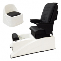 TRITON Pedicure Spa Chair - White with Black Upholstery