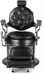 BARBOSSA Barber Styling Chair - Black with Silver Frame