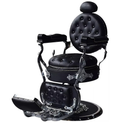 ***BLACKBEARD Barber Chair - Black with Chrome Frame
