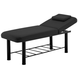 Marbella - Acacia Massage Bed with Steel Frame Black