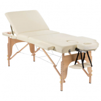 ORABI Wooden Portable Massage Bed (Beige) w Adj Head and Leg