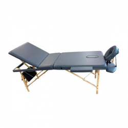 ORABI Wooden Portable Massage Bed (Blue) w Adj Head and Leg