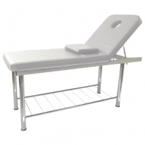 Massage Bed with Chrome Frame - White
