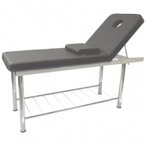 Massage Bed with Chrome Frame - Grey