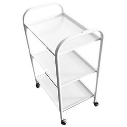 Trolley - 3 Tier Narrow LARGE  (White) (83hx 82x 37d)