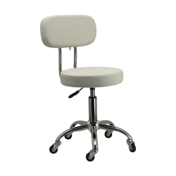 ELITE Stool - with Back   (Chrome & White)