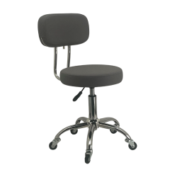 ELITE Stool - with Back   (Chrome & Grey)