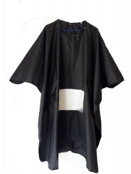 Cutting Cape - Black With Window Strip - Slide Clip