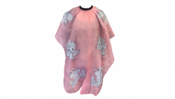 Cutting Cape - Kiddies Cape - Pink Cartoon with Slide Clip