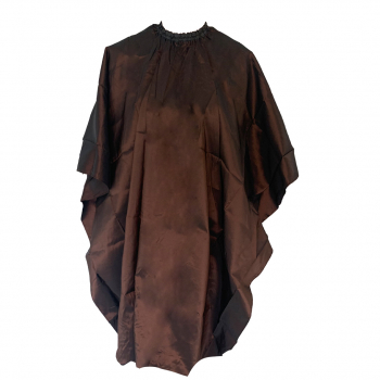 Cutting Cape - Satin - Brown Assorted with Slide Clip