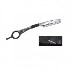 KenZo Straight Razor with 5 Blades - SILVER