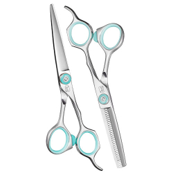 Razorline*AZURE*Scissor SET 5.5"- S/Steel (in GREEN Pouch)