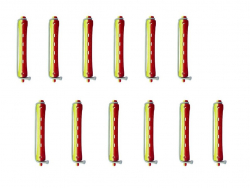 *Perm Rod - Two Tone  9mm -12's (Red/Yellow)(PC 94322)