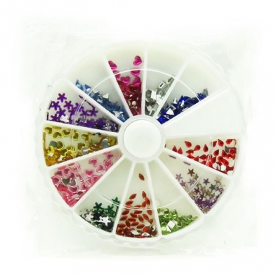 Nail Art Carousel with Acrylic Stones - Various