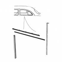 Quarter Window Glass Anti-Rattler Kit - 2 Door Sedan - 1949-51 Ford Car