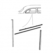 Rear Door Glass Anti-Rattler Kit - 4 Door - 1949-51 Ford Car